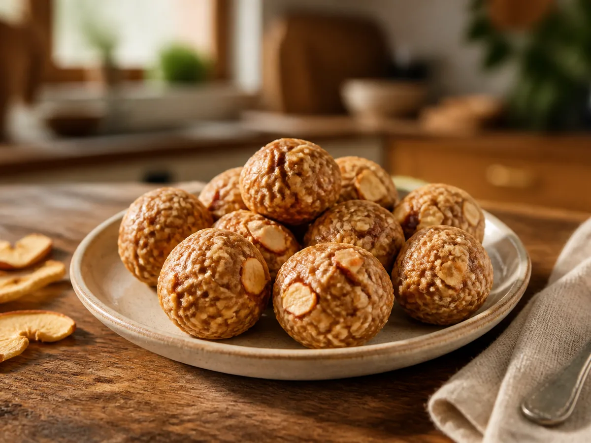 Apple Tahini Cinnamon Snack Balls