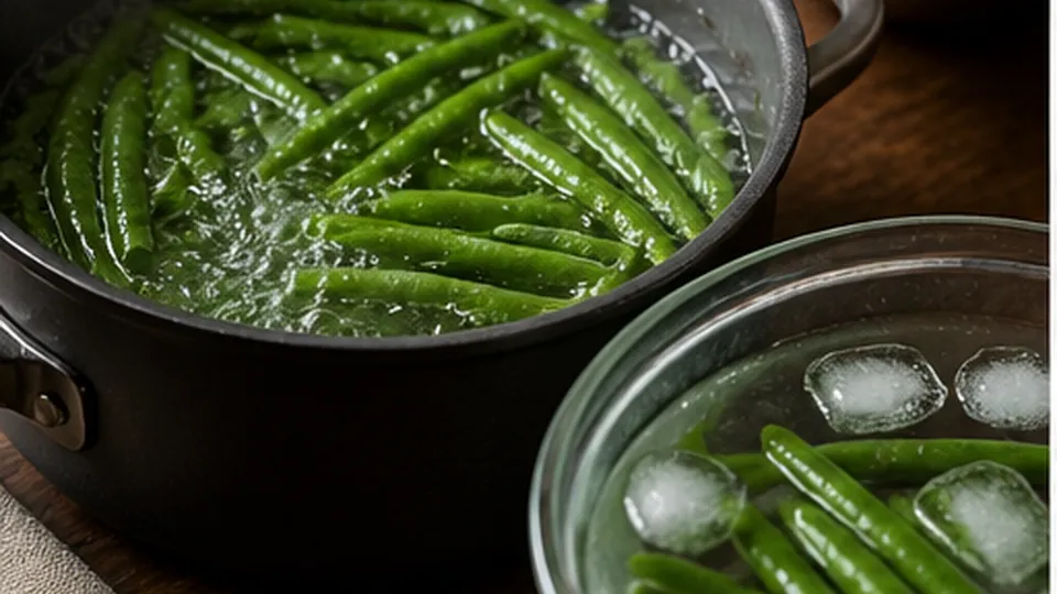 Blanch the beans bright for Balsamic Mushroom Green Beans