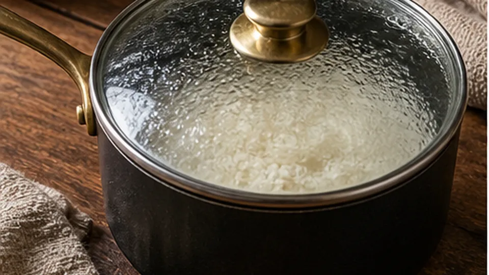 Simmer and rest the rice for Beef Cabbage Rice Bowls