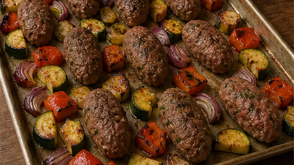 Add kofta and finish roasting for Beef Kofta Roasted Vegetables