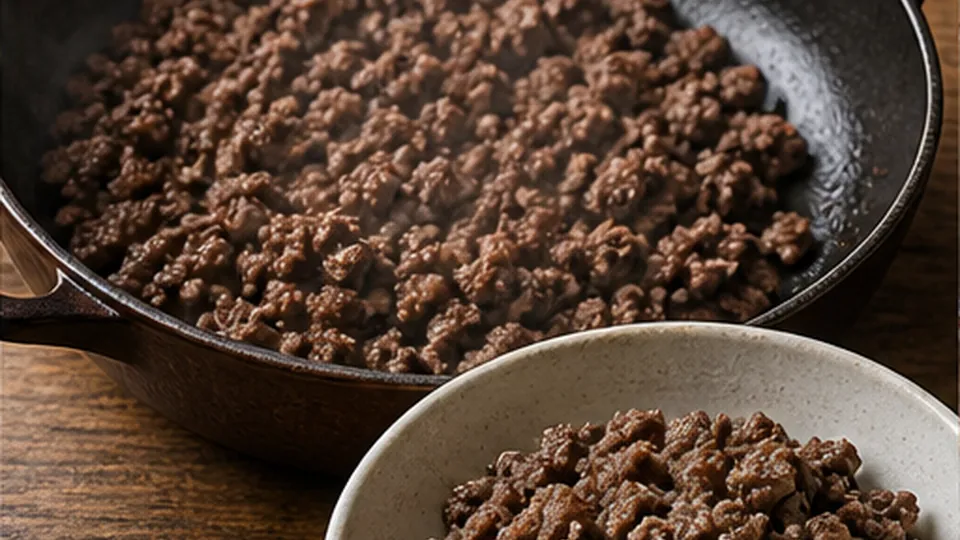 Brown the ground beef for Beef Lentil Cottage Pie