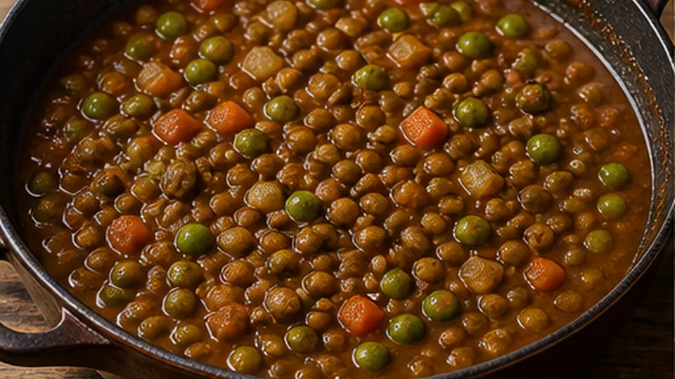 Build and reduce the gravy for Beef Lentil Cottage Pie