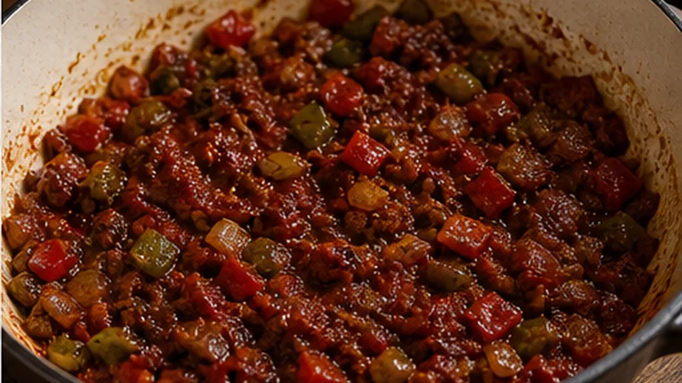 Bloom paste and dried herbs for Beef Pepper Orzo Skillet