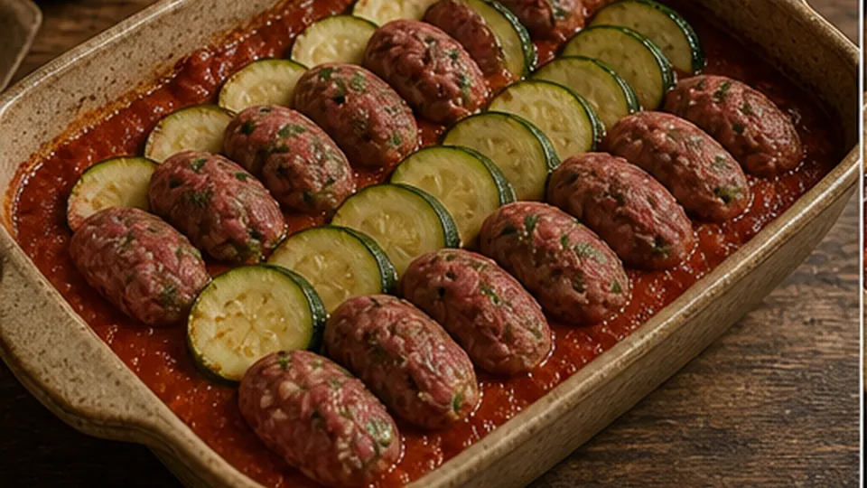 Nestle kofta and zucchini for Beef Zucchini Kofta Bake