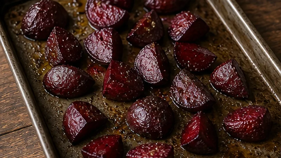 Roast the beets until soft for Beet Walnut Hummus