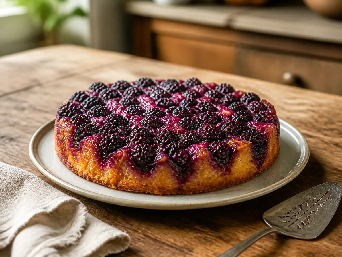 Blackberry Cornmeal Upside-Down Cake