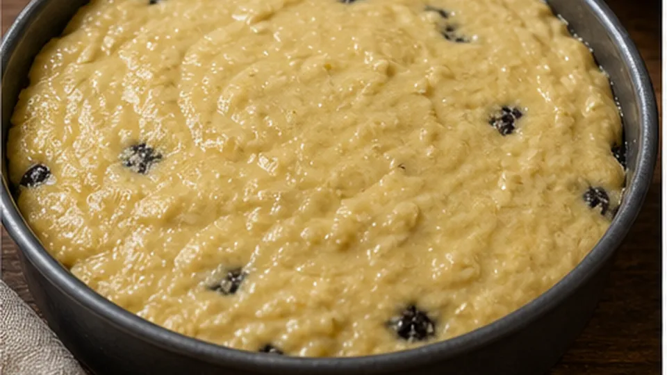Bake to a set center for Blackberry Cornmeal Upside-Down Cake