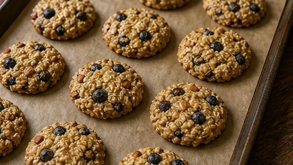 Scoop, flatten, and bake for Blueberry Lemon Breakfast Cookies