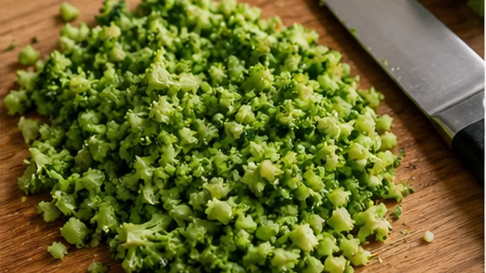 Chop and blot dry for Broccoli Cheddar Bean Quesadillas