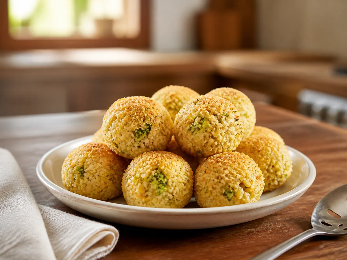 Broccoli Cheddar Rice Lunchbox Balls