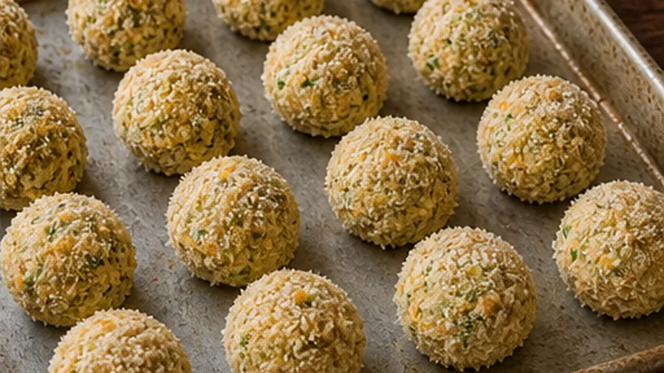 Cool and pack the balls for Broccoli Cheddar Rice Lunchbox Balls