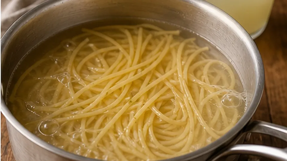 Boil pasta in the same water for Broccoli Pesto Pasta