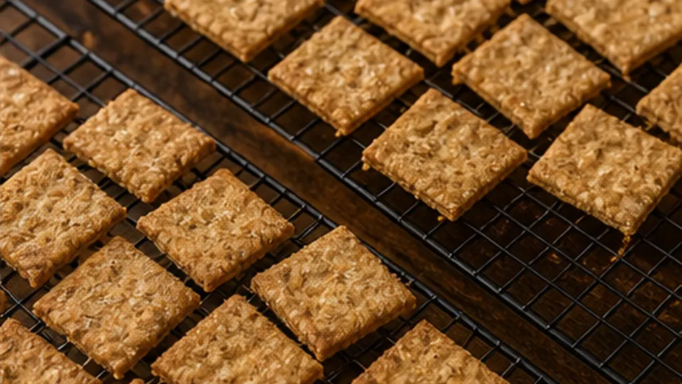 Cool for full crunch for Cheddar Apple Oat Crackers