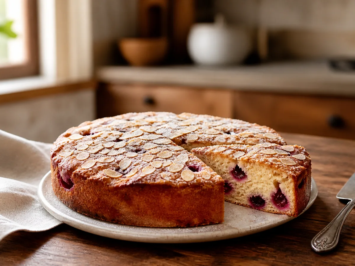 Cherry Vanilla Almond Cake