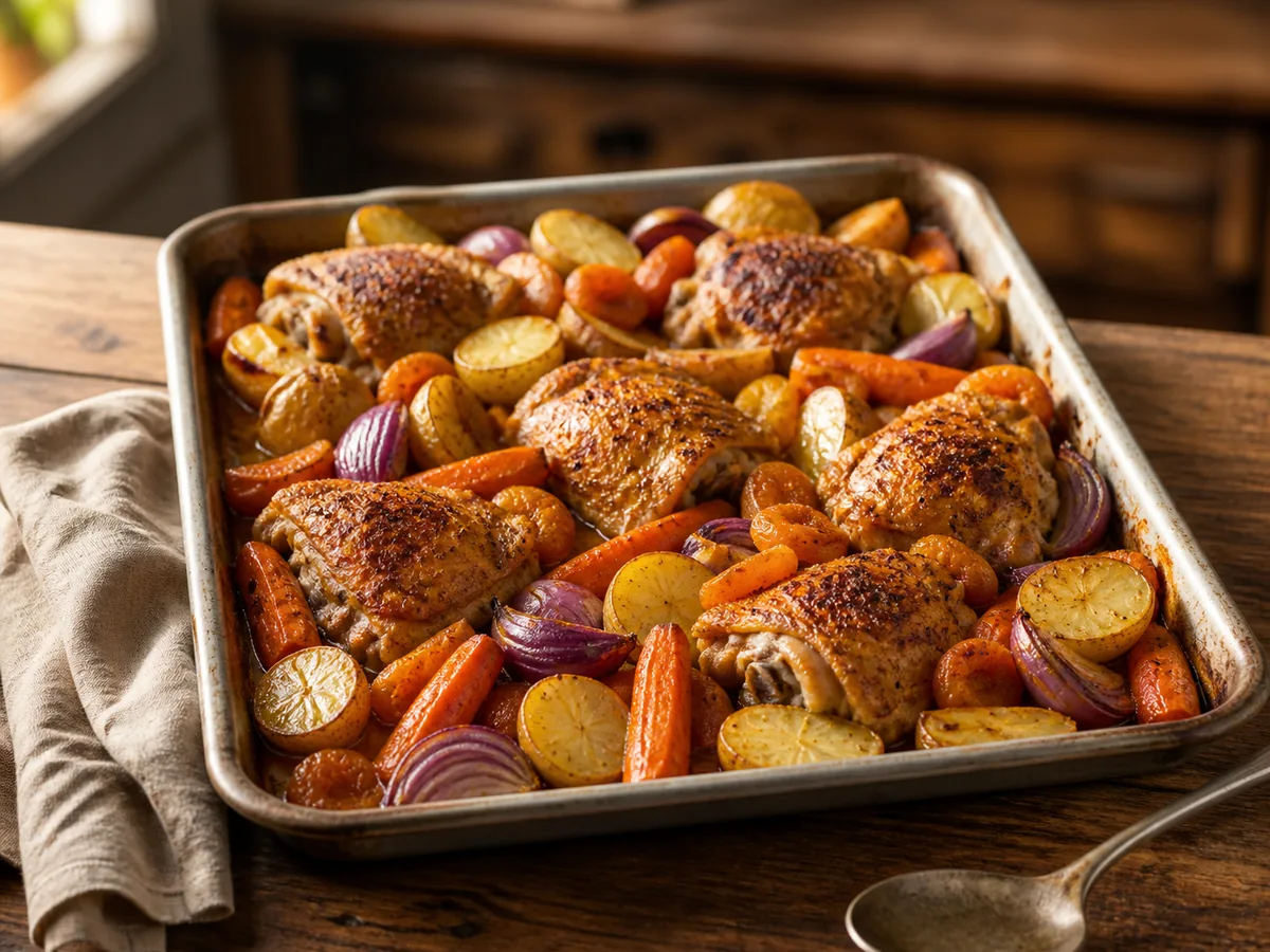 Chicken Apricot Carrot Traybake