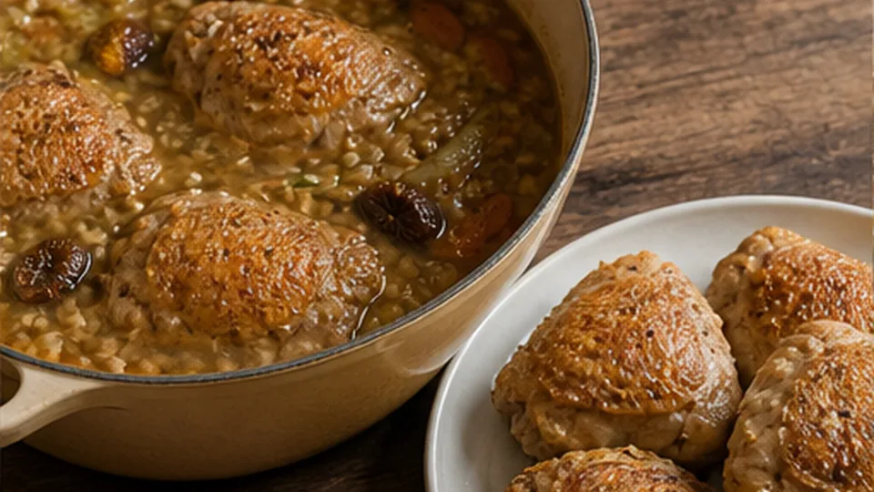 Check grain and temperature for Chicken Fig Fennel Farro Pot