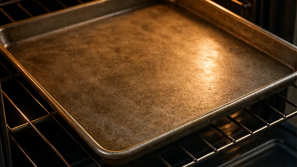 Preheat the empty sheet pan for Chicken Pineapple Sheet Pan