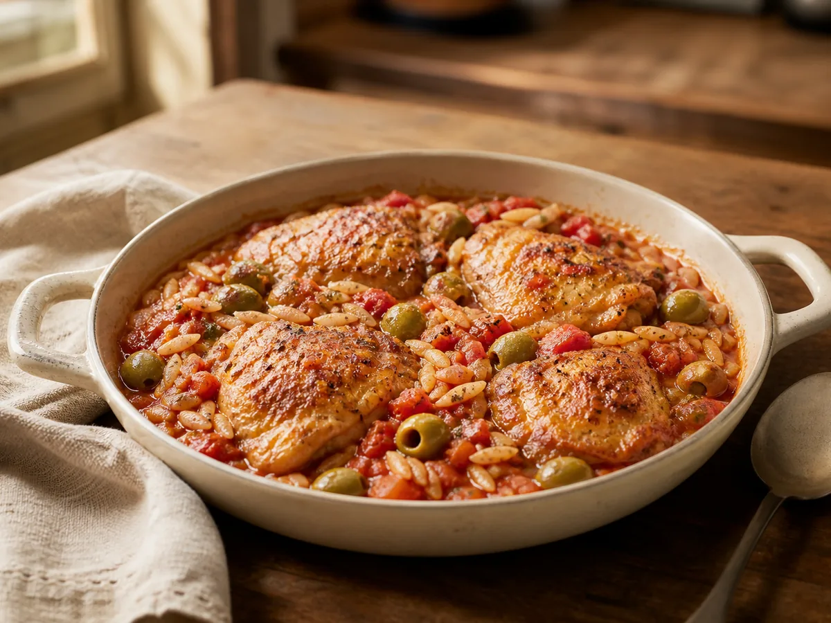 Chicken Tomato Olive Braise