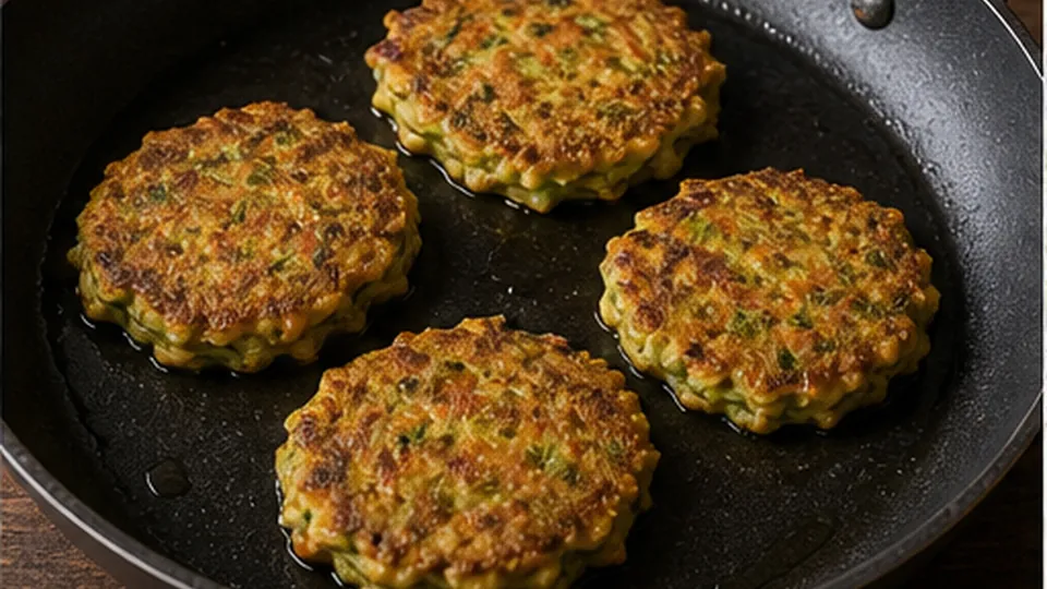 Cook until edges crisp for Chickpea Flour Vegetable Pancakes