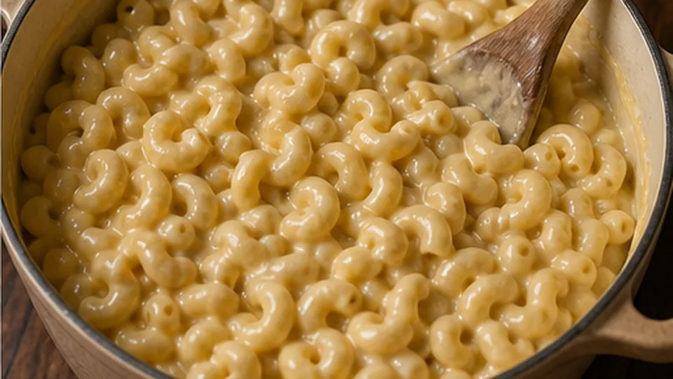 Fold pasta and rest for Chickpea Mac and Cheese