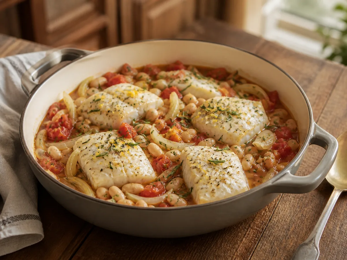 Cod Fennel White Bean Pot