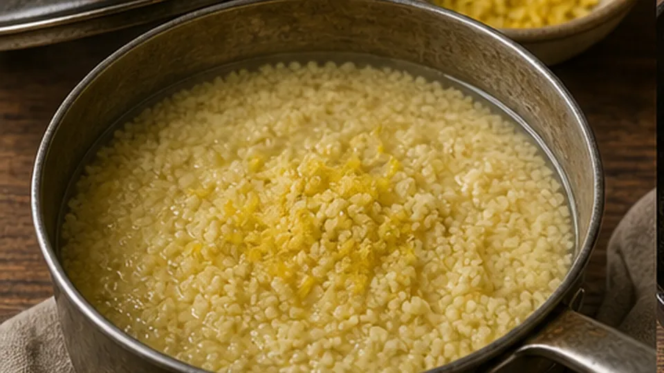 Steam the lemony couscous for Cod Lemon Herb Couscous
