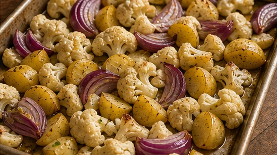 Roast the vegetables first for Cod Paprika Potato Traybake