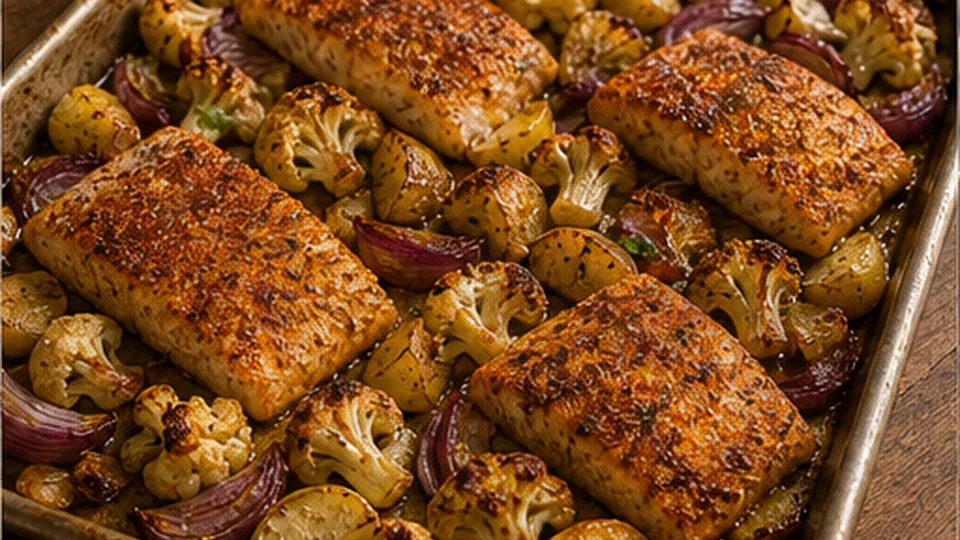 Roast until cod flakes for Cod Paprika Potato Traybake