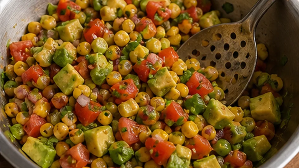 Rest briefly and serve for Fresh Corn Avocado Salsa