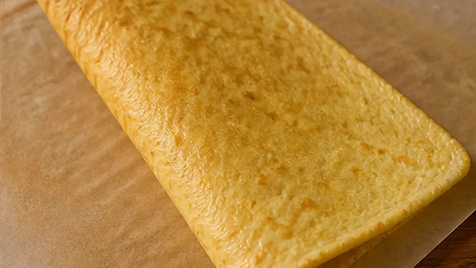 Rest and peel the parchment for Cottage Cheese Breakfast Flatbread with Eggs
