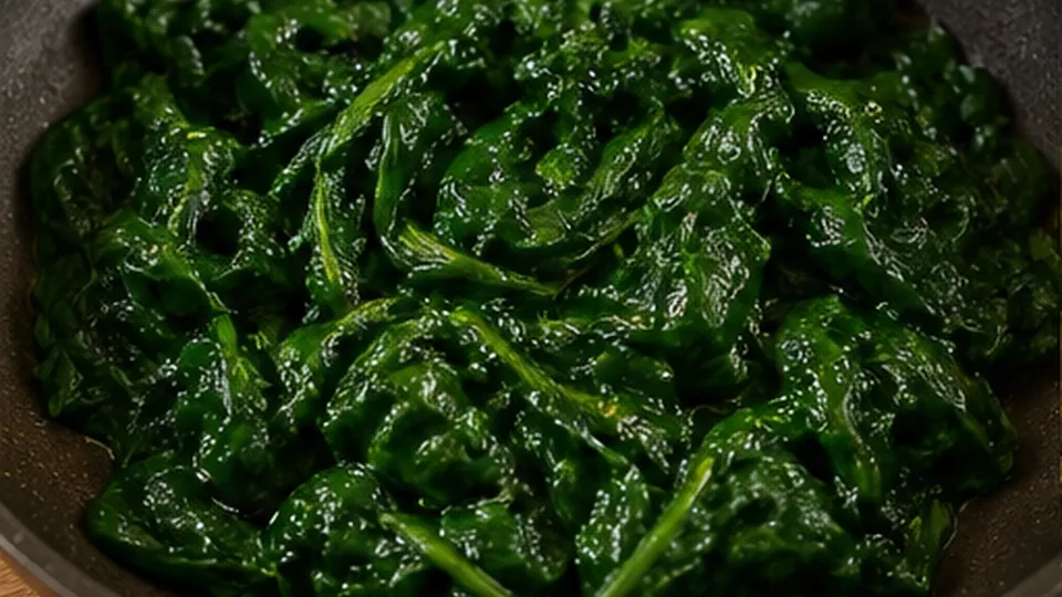 Wilt the baby spinach for Cottage Cheese Breakfast Flatbread with Eggs