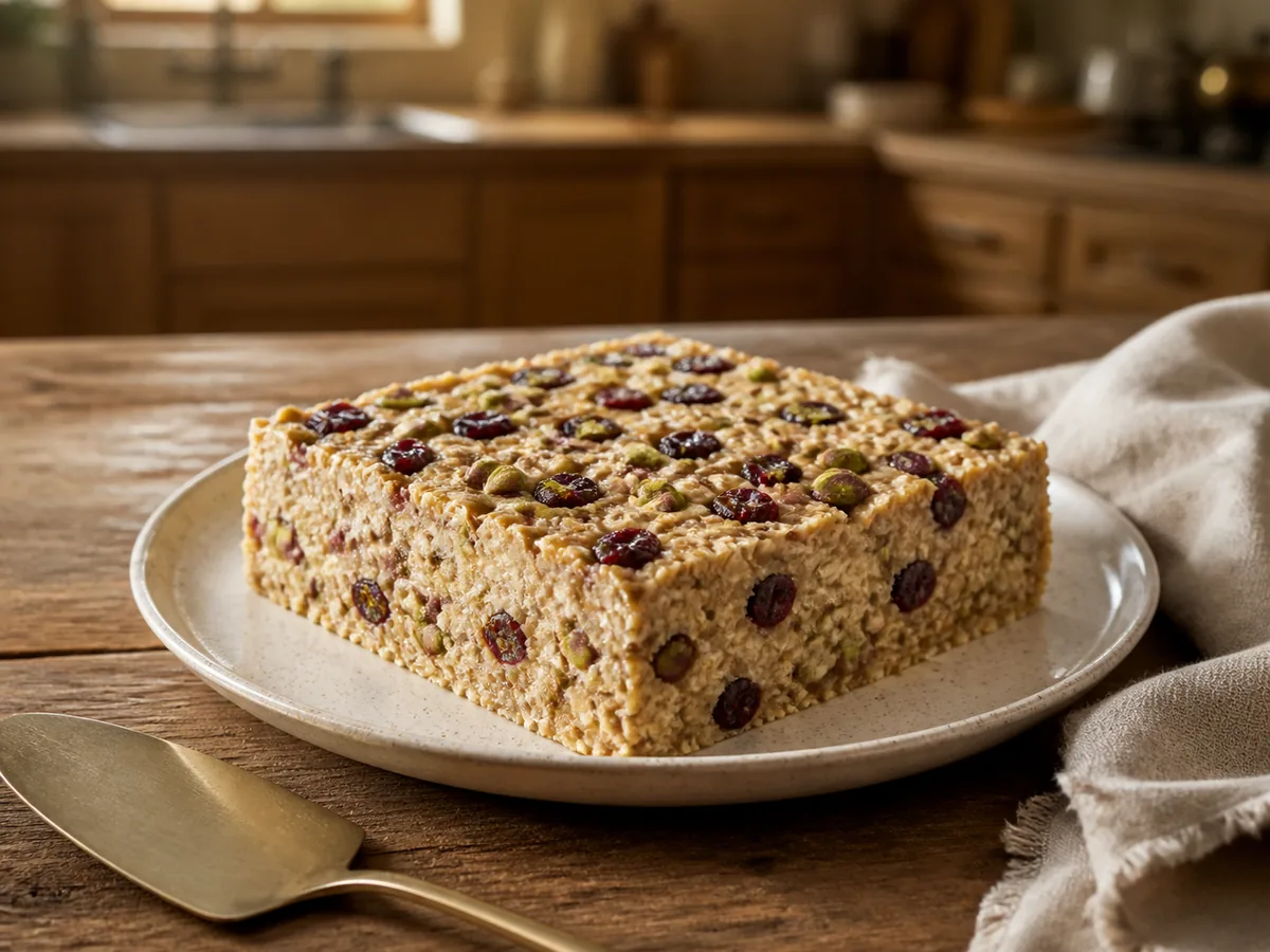 Cranberry Pistachio Milk Slice