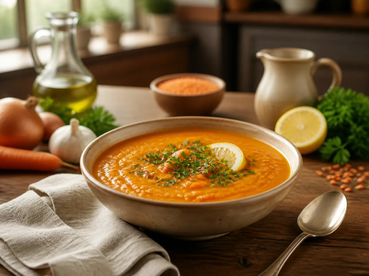 Creamy Red Lentil Carrot Soup