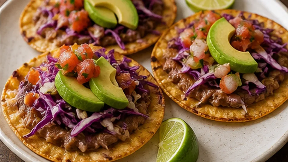 Dress the cabbage topping for Crispy Bean Tostada Bake