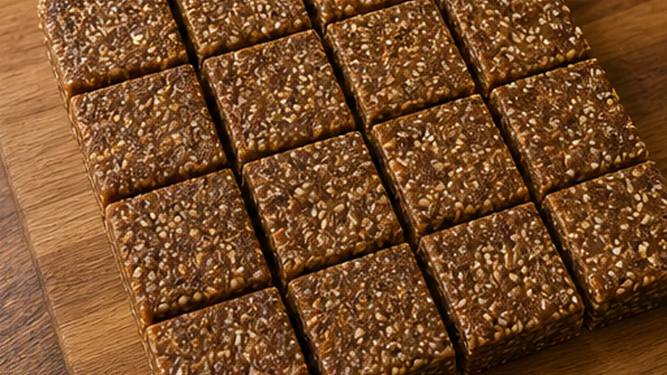 Cut and store the bars for Date Orange Sesame Fridge Bars