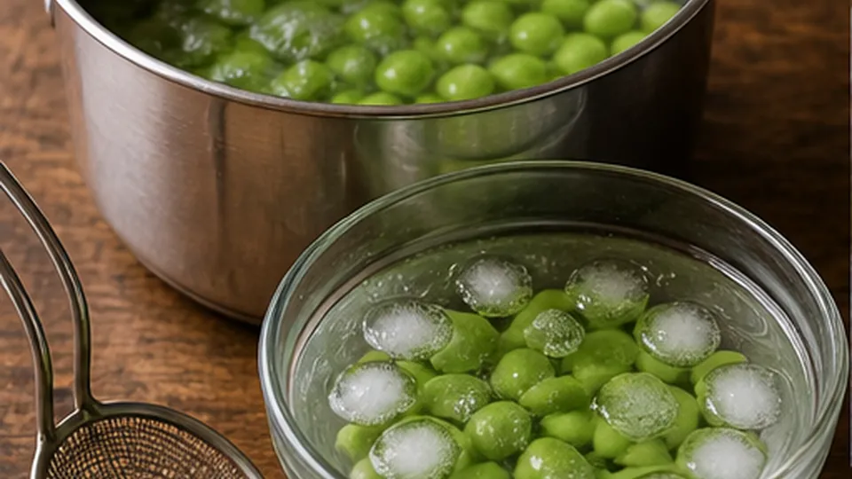Blanch and shock the edamame for Edamame Avocado Dip