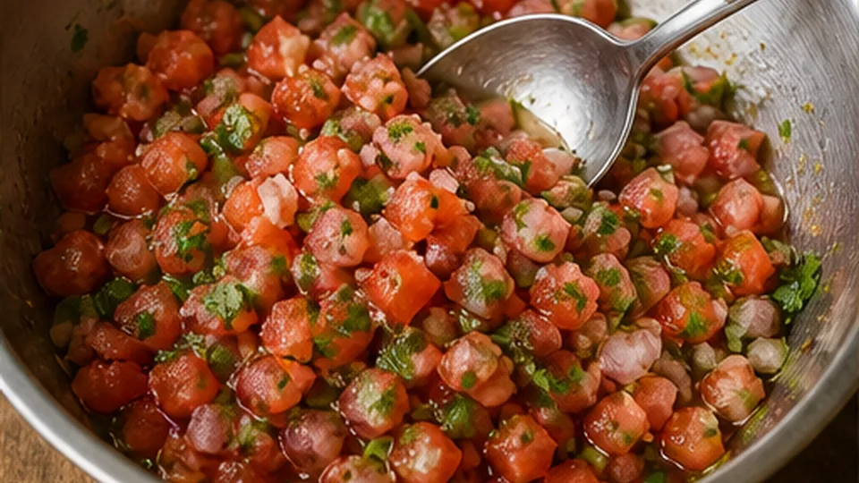 Fold, never mash for Fresh Pico de Gallo
