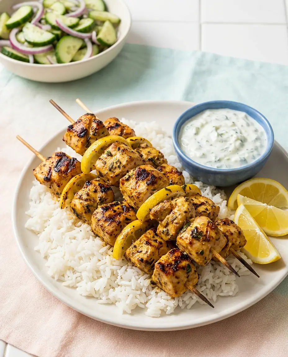 Greek Lemon Chicken Skewers