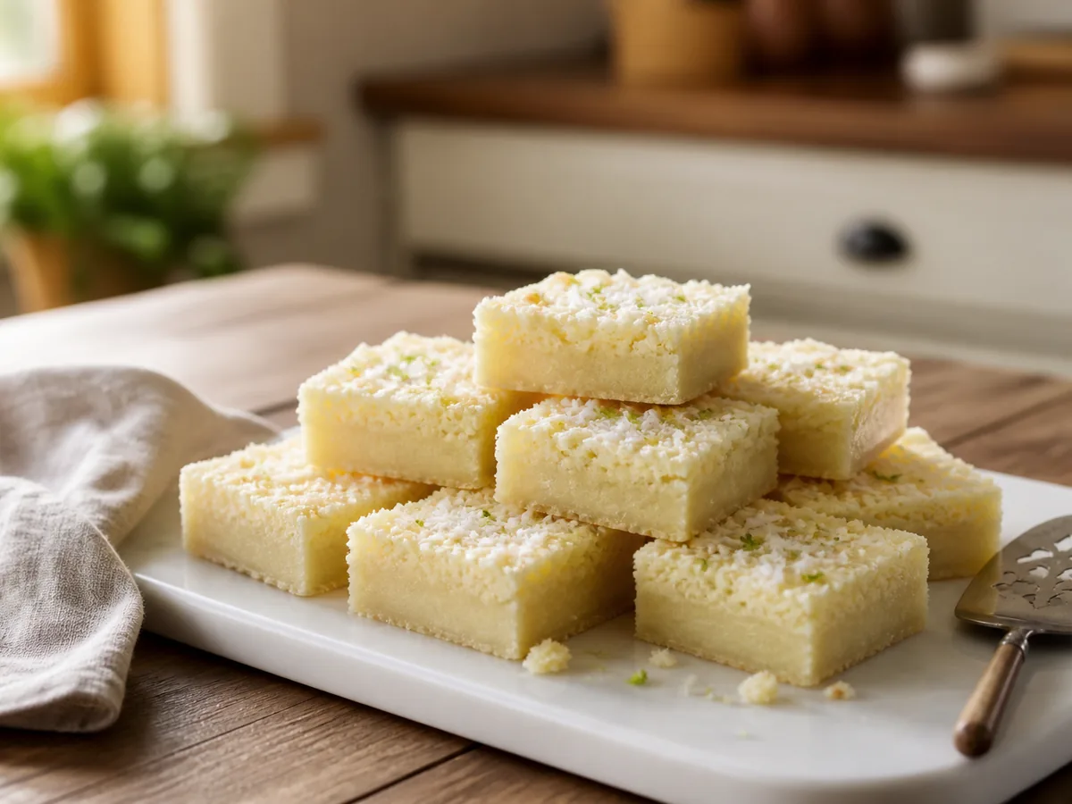 Lime Coconut Shortbread Bars