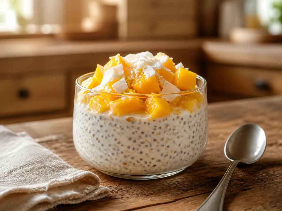 Mango Coconut Chia Oat Pots