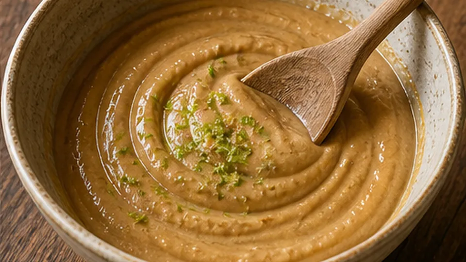 Warm the cashew butter for Mango Lime Oat Fridge Squares