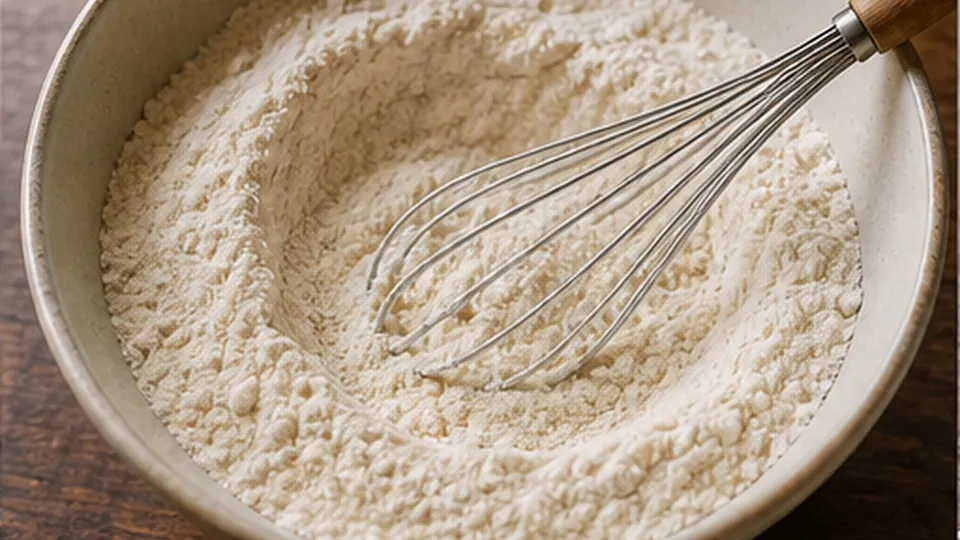 Whisk the dry ingredients for Mini Pancake Breakfast Board