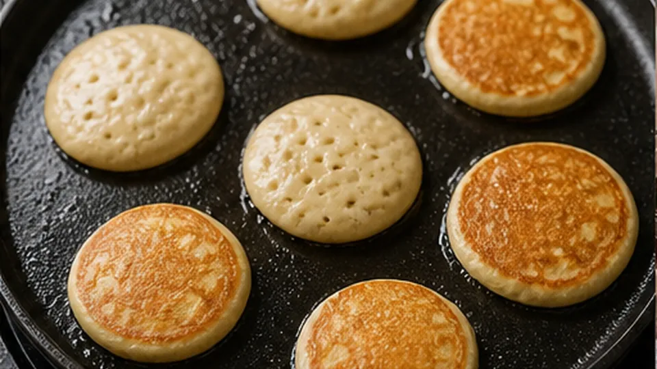 Griddle the mini pancakes for Mini Pancake Breakfast Board