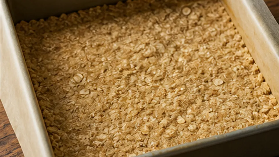 Press and bake the crust for Mixed Berry Oat Breakfast Bars