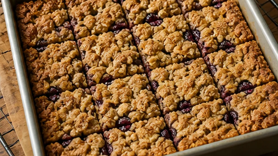 Bake, cool, then chill for Mixed Berry Oat Breakfast Bars