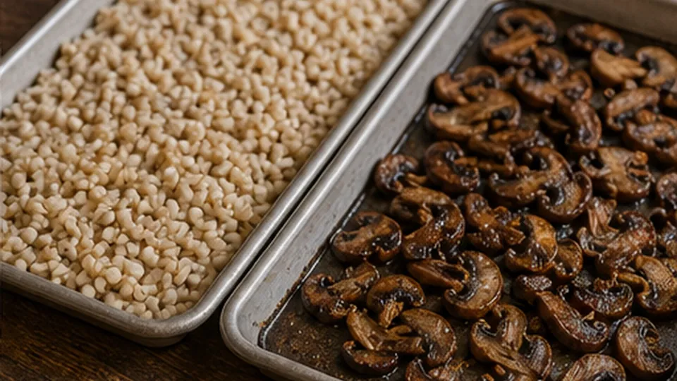 Cool both hot components for Mushroom Barley Lunch Jars