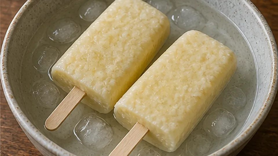 Unmold and store frozen for Pineapple Coconut Rice Pudding Pops
