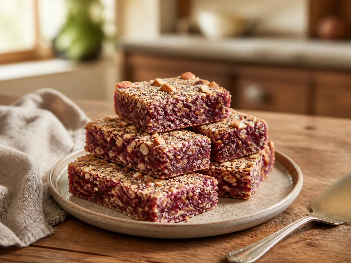 Plum Almond Chia Fridge Bars