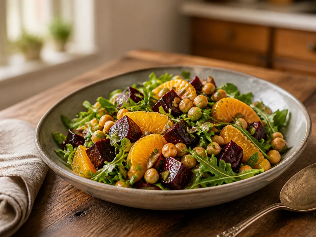 Roasted Beet Orange Chickpea Salad