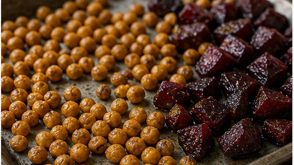 Crisp the dried chickpeas for Roasted Beet Orange Chickpea Salad